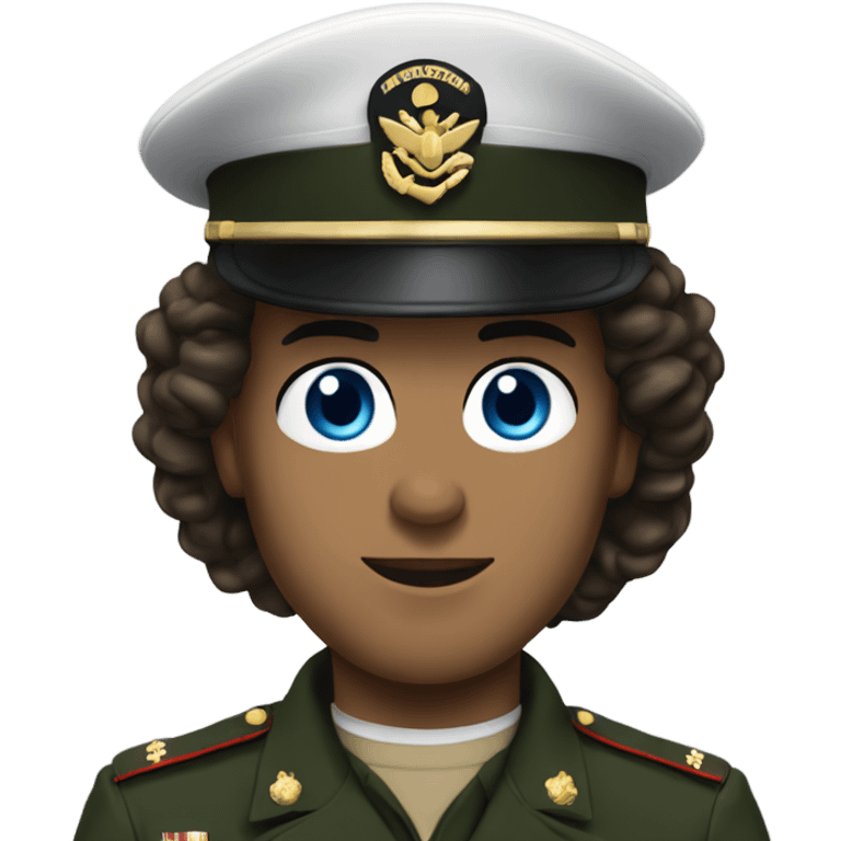 white brunette man with blue eyes in a marine corps uniform emoji