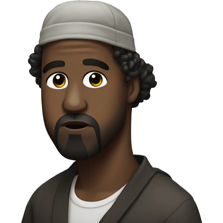 Kanye West with a yarmulke and curls emoji