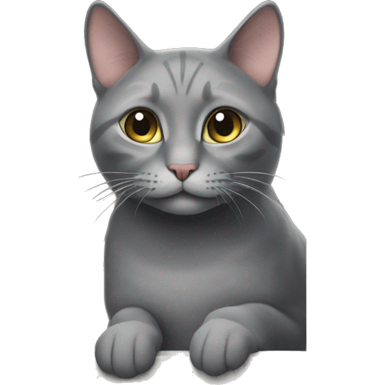 grey cat near door say goodbaye emoji