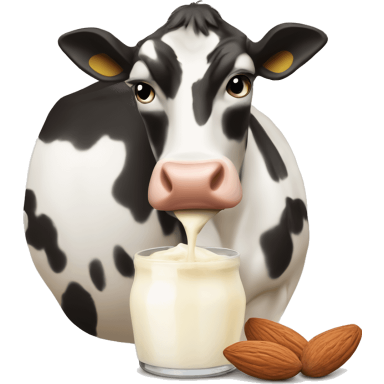 Milking an almond emoji