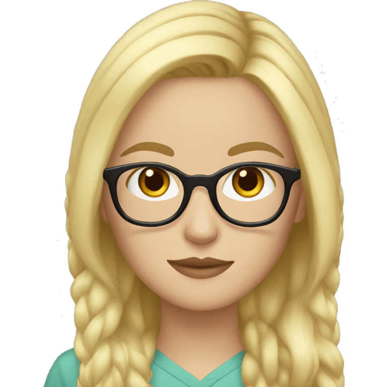 white girl blonde hair with glasses emoji