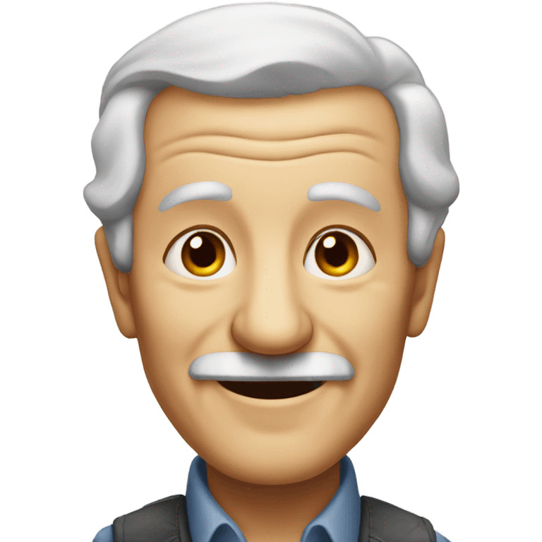 smiling old man portrait no mustach emoji