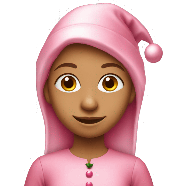 pink girl christmas elf emoji