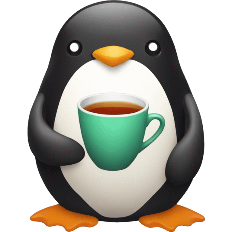 Penguin drinking tea emoji