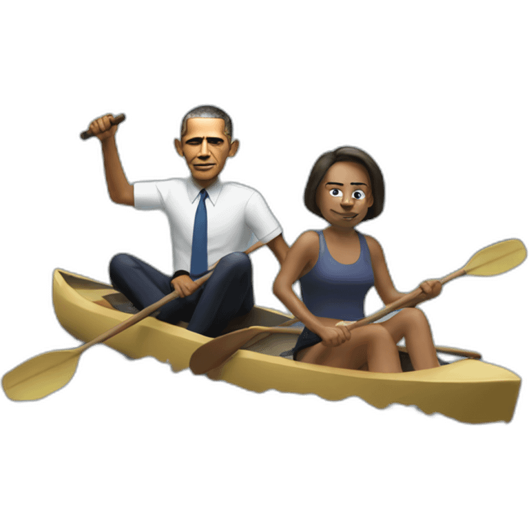 Obama paddling trump emoji