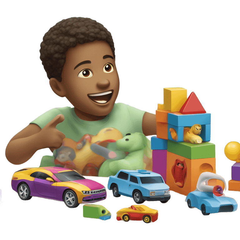 child playing with toys emoji