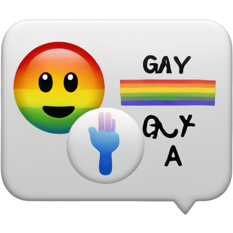 a sign saying "GAY" emoji