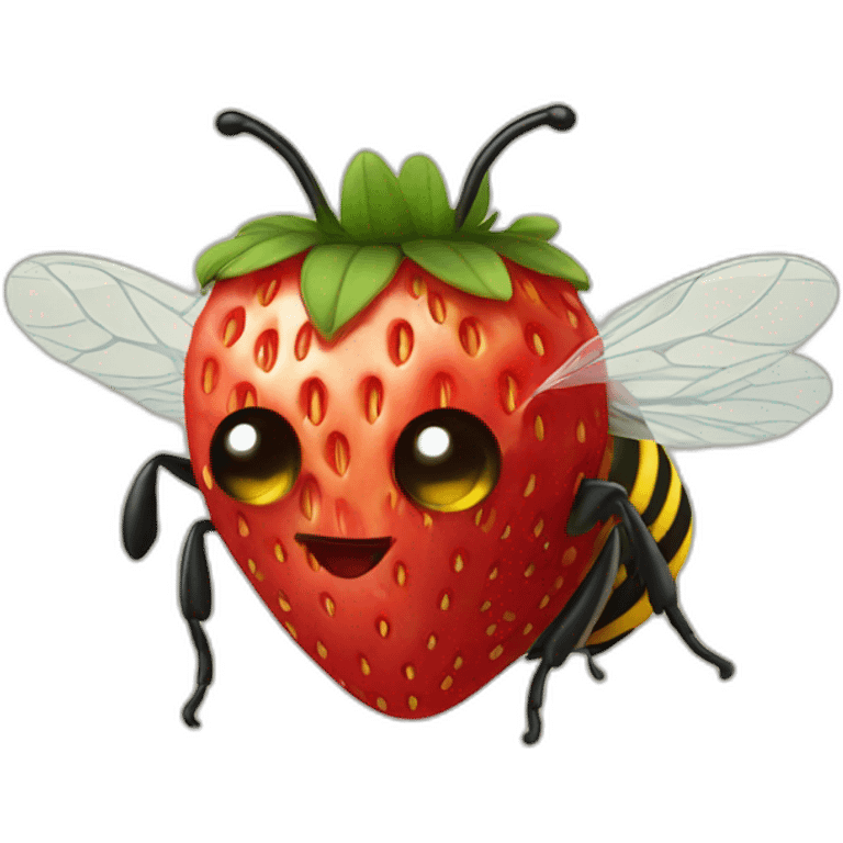 Strawberry bee emoji