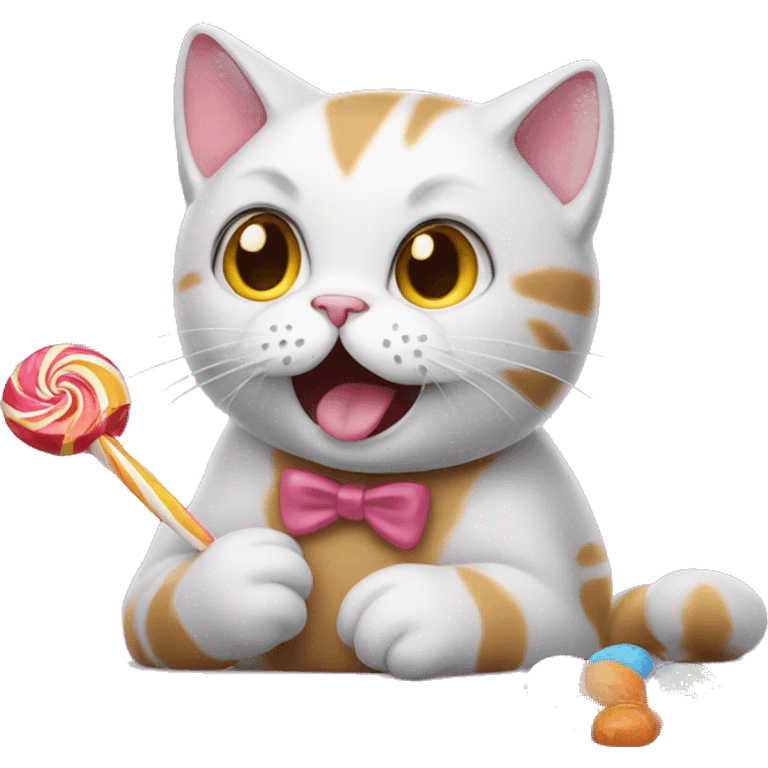 Cat eating candy emoji