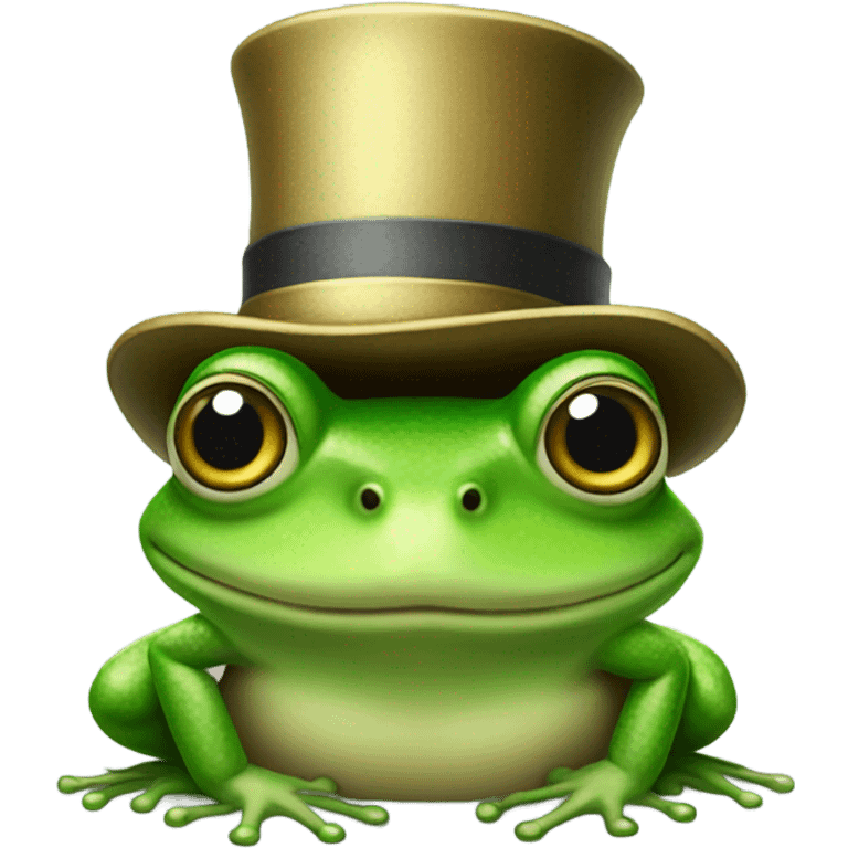 Frog with a top hat  emoji