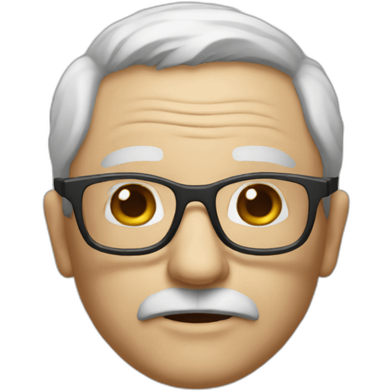 Old man with glasses and a bust emoji