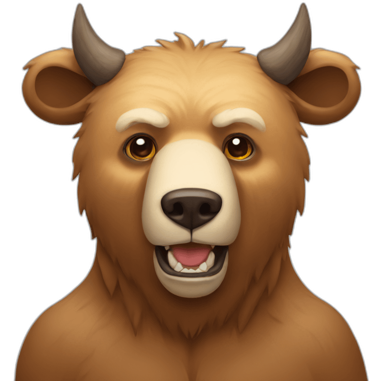 bear with bull horns emoji