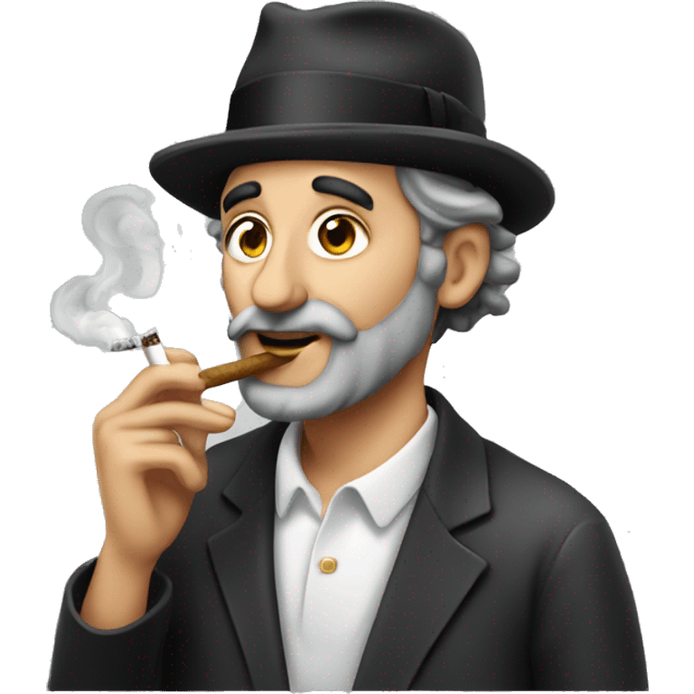 Jewish man smoking emoji