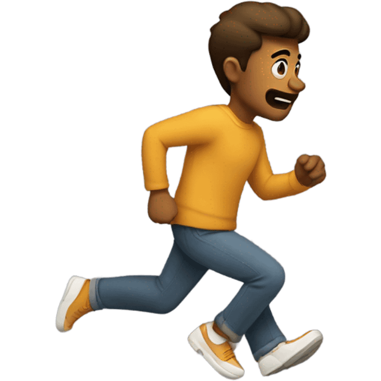 Dad running away from family emoji