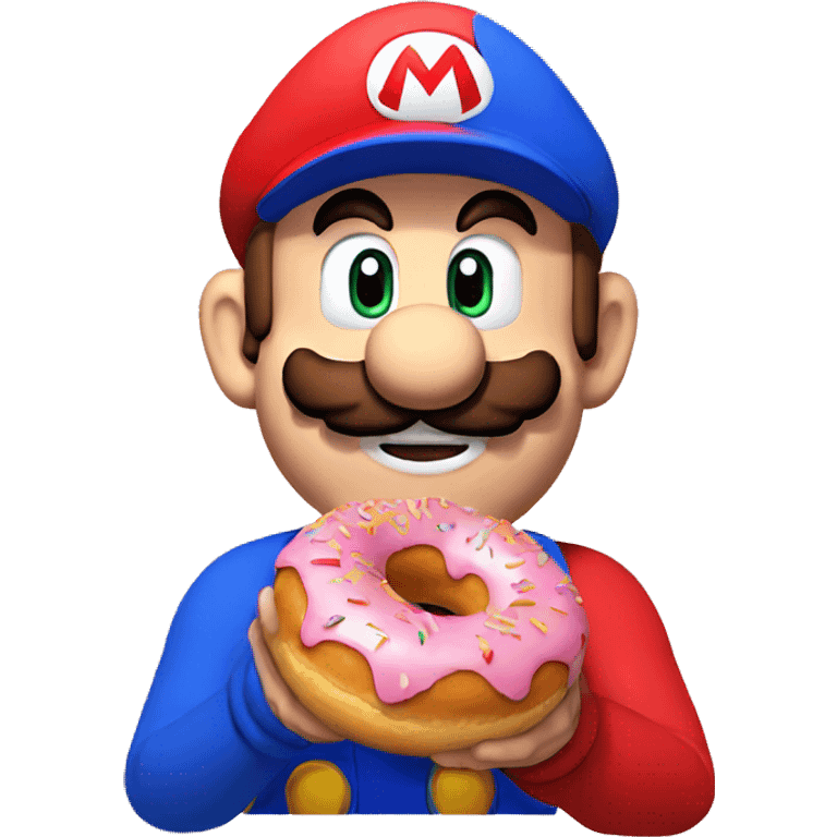 Mario eating a donut emoji