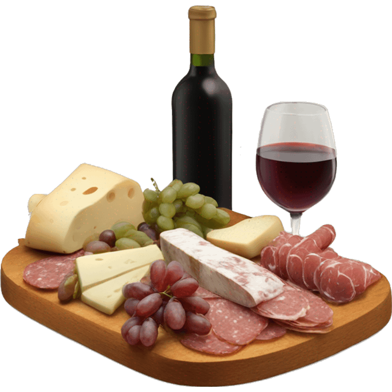 italian charcuterie board with wine emoji