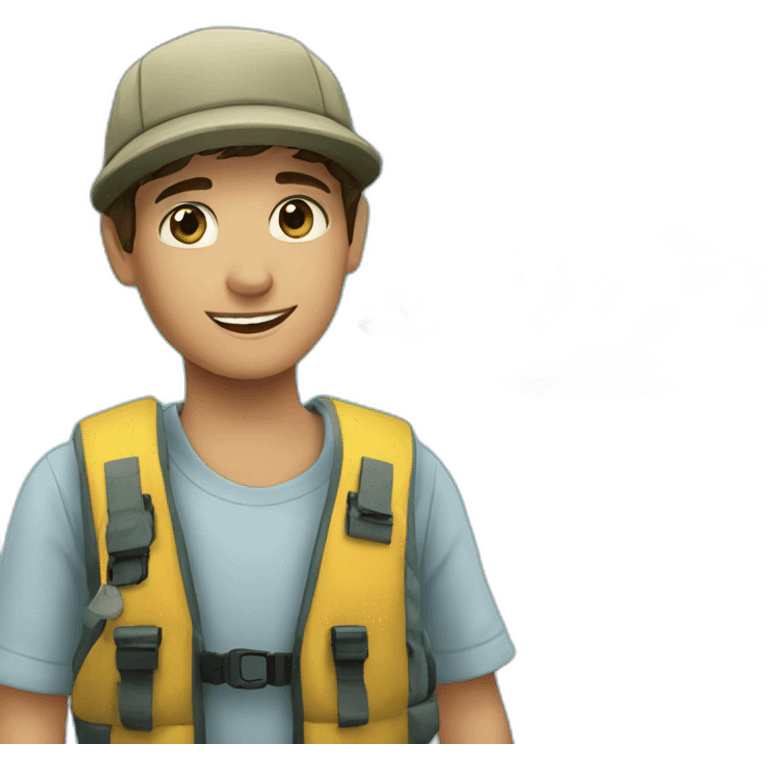 Young Fisherman with trevally emoji