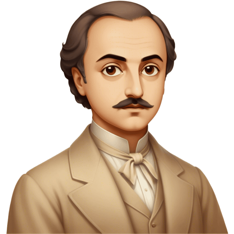 Cinematic Realistic Khalil Gibran Portrait Emoji, depicted as a poetic visionary with gentle thoughtful eyes in classic attire, rendered with soft textures and warm ethereal lighting that captures his literary spirit. emoji