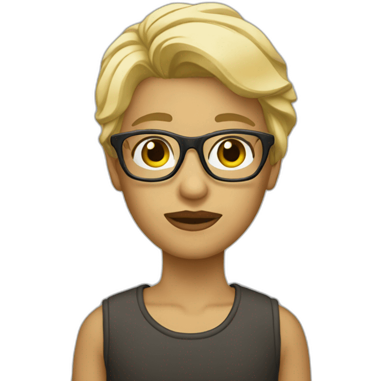 curñy blonde glases emoji