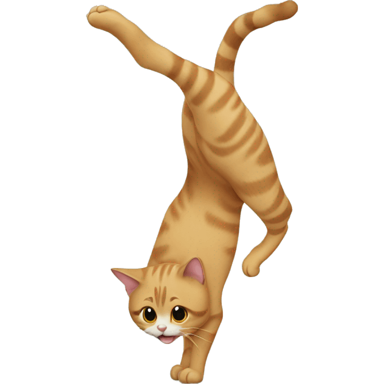 Cat doing a hand stand emoji