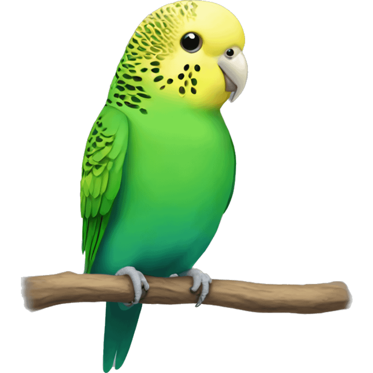 a green male budgie with a yellow head emoji