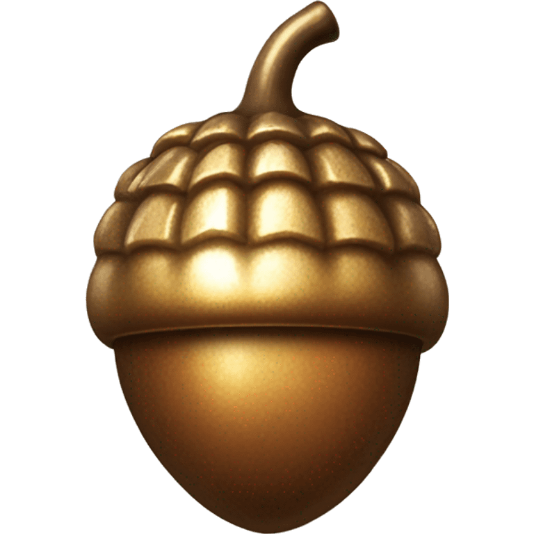 shiny Bronze Acorn with stem  emoji