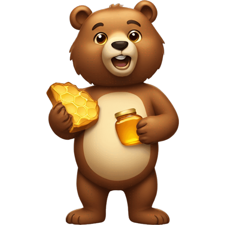 a bear holding honey emoji