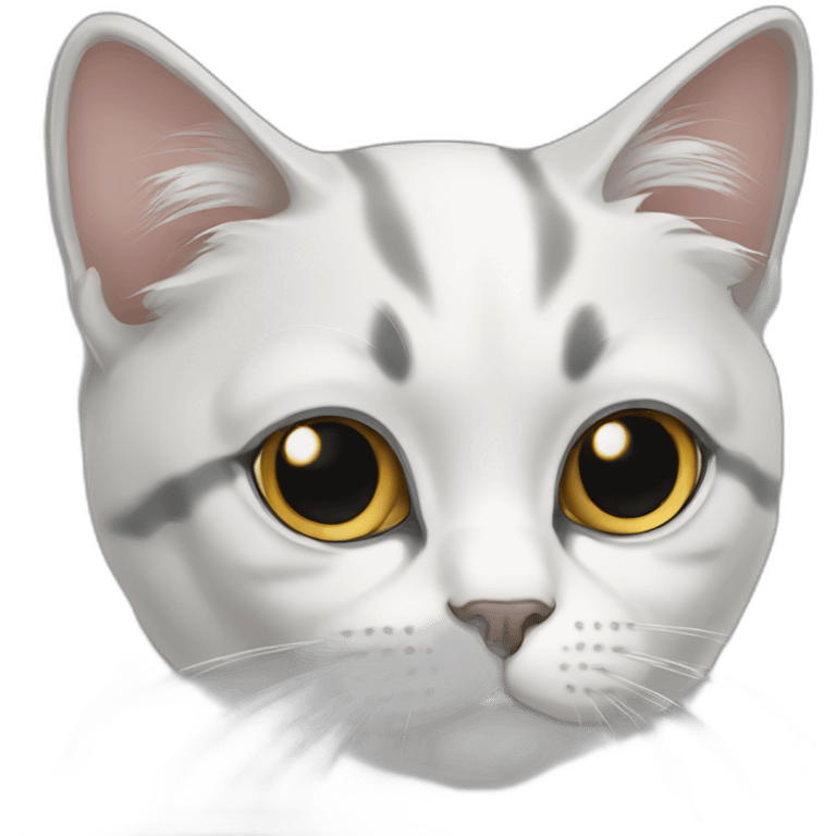 Persian white and gray cat emoji