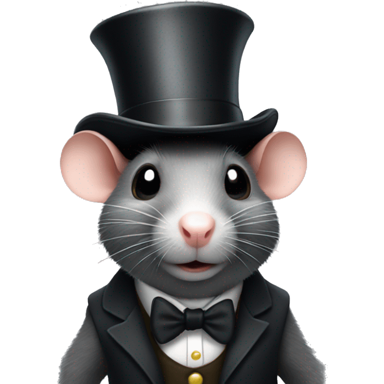 Rat with tophat emoji