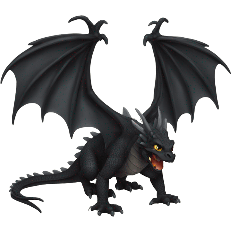 black dragon with wings emoji