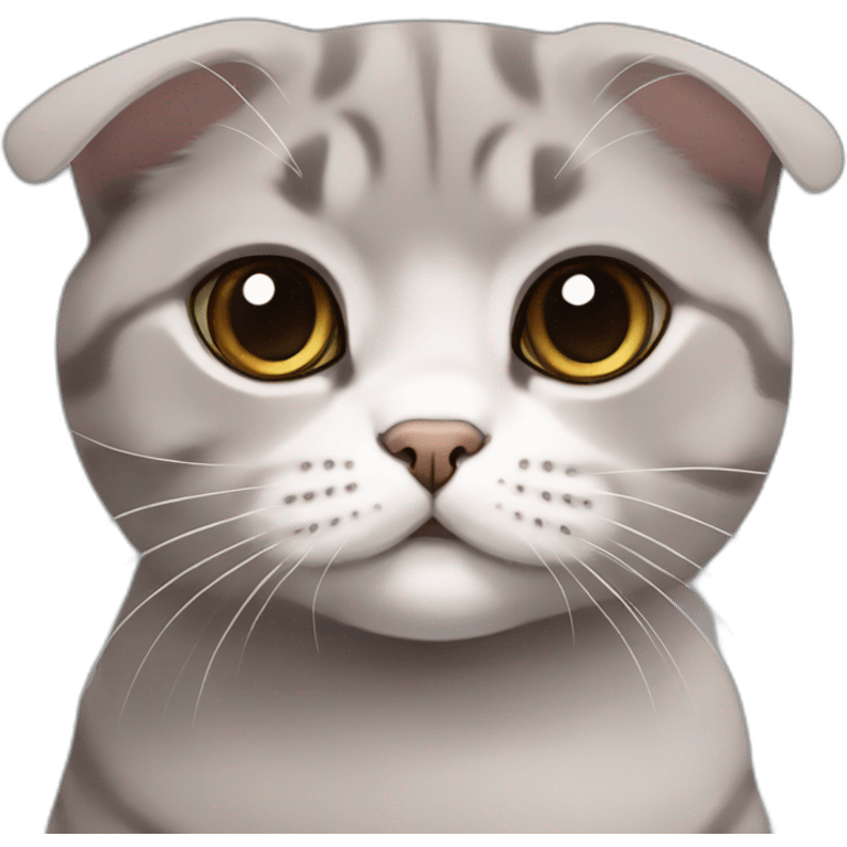 Scottish fold lilac brown grey cute cat emoji