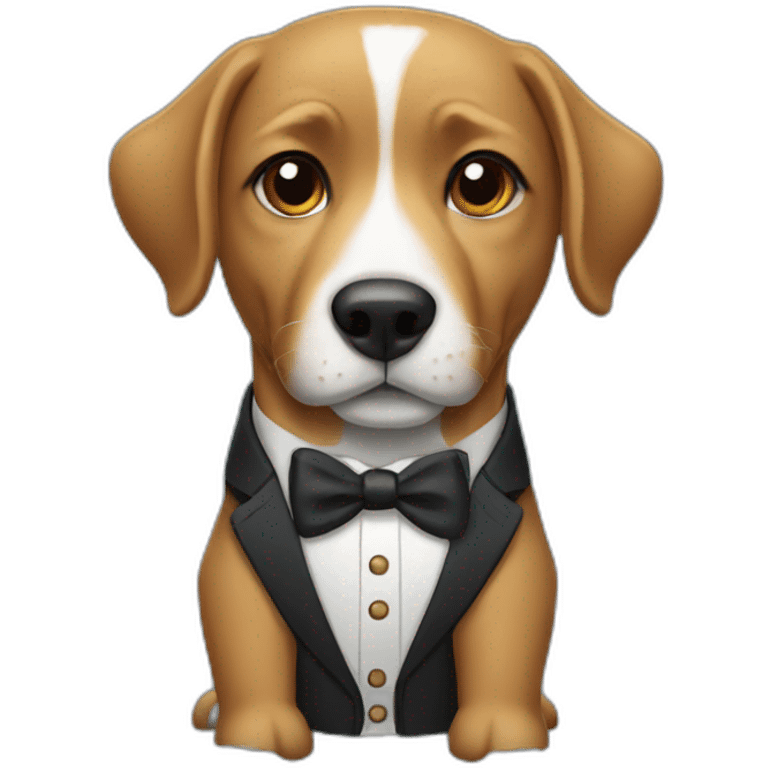 Dog with formal clothes emoji