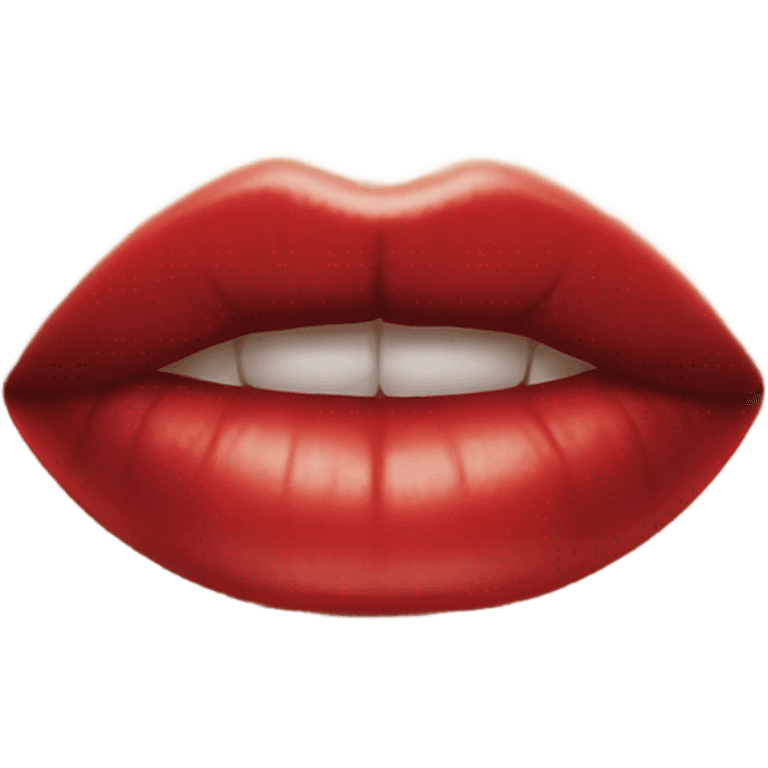 Red lips biting  emoji