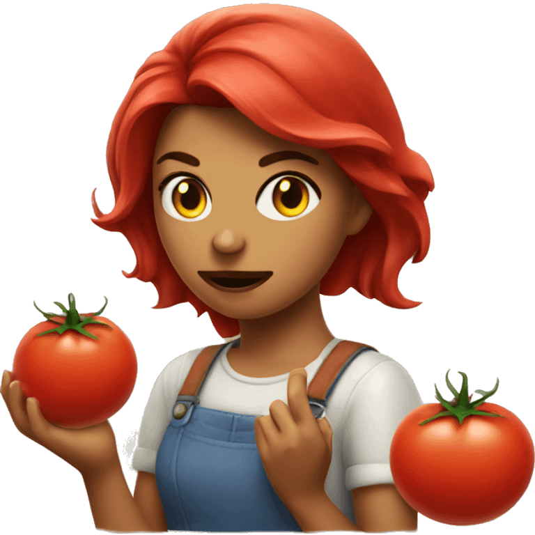 Mean tomato girl emoji