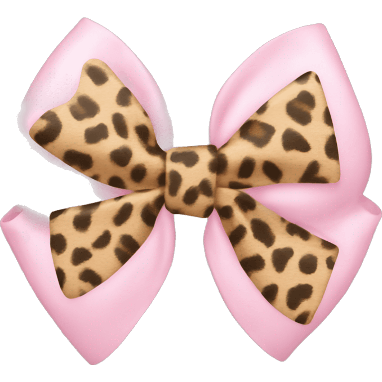 light pink and cheetah bow emoji