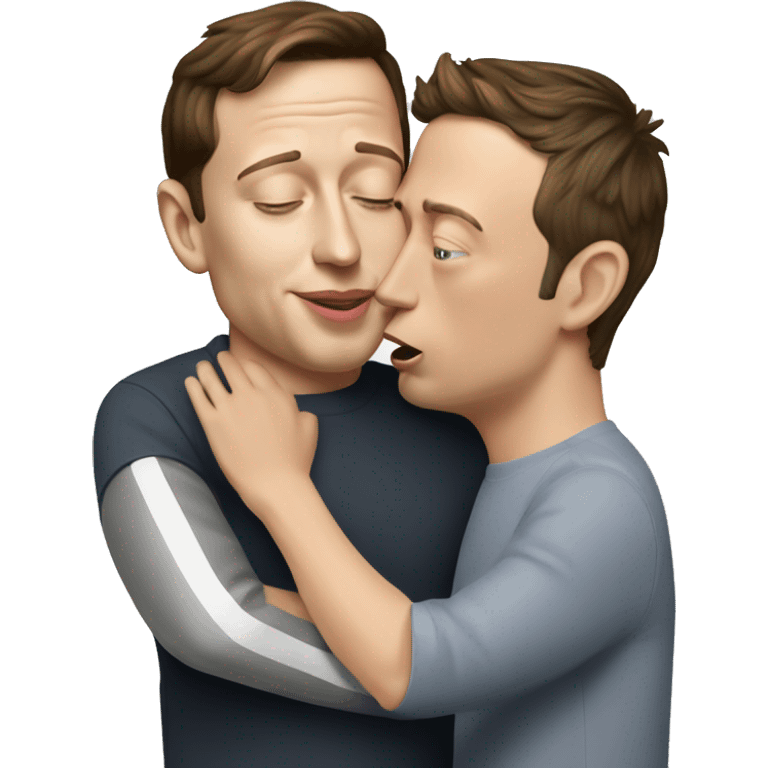 mark zuckerburg kissing elon musk emoji