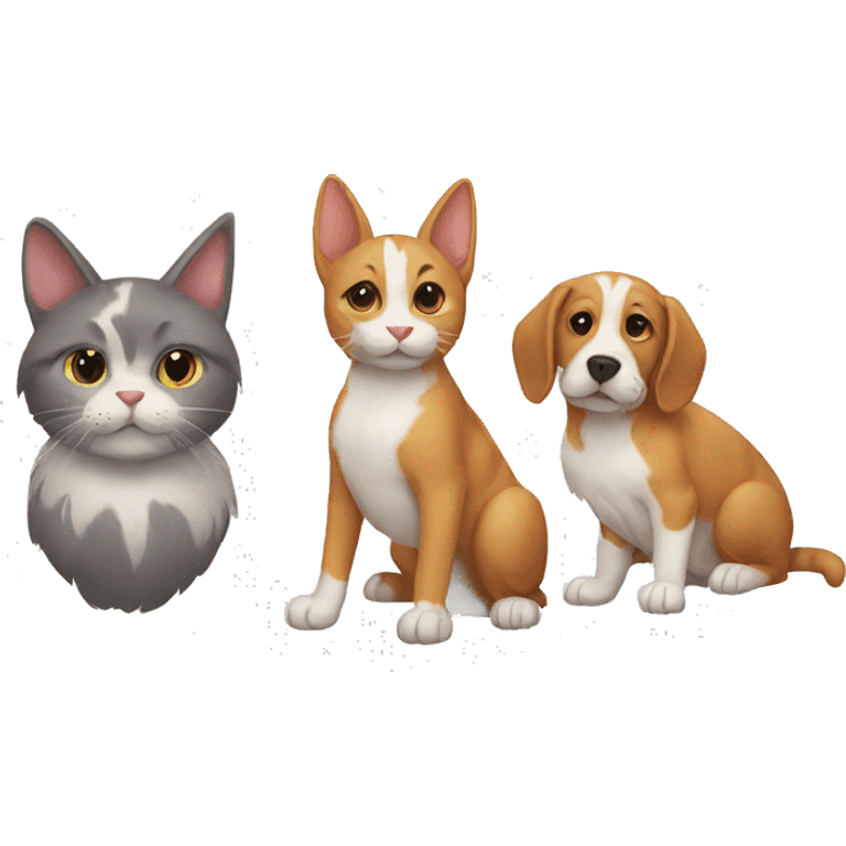 cat, dog and rabbit emoji