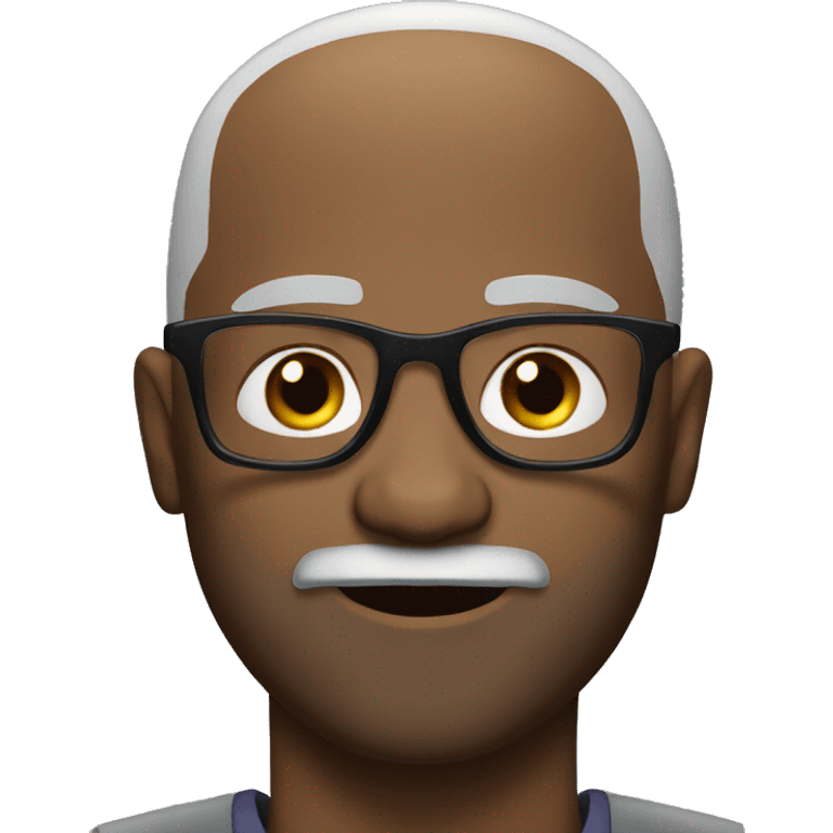 Bald black man with grey Beard and glasses  emoji