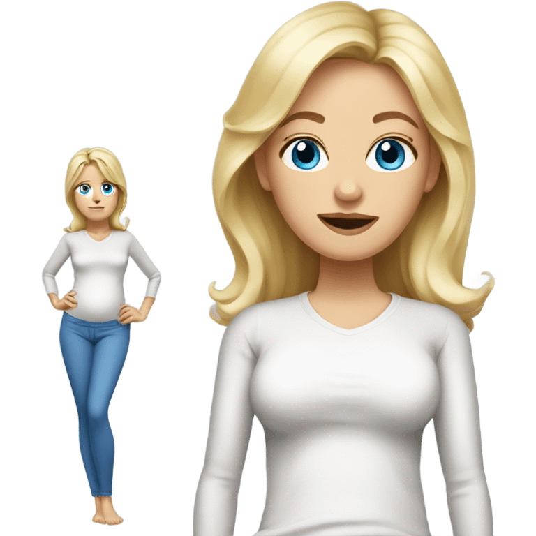 blue eyed blonde mom with posrtpartum sweats realitic emoji