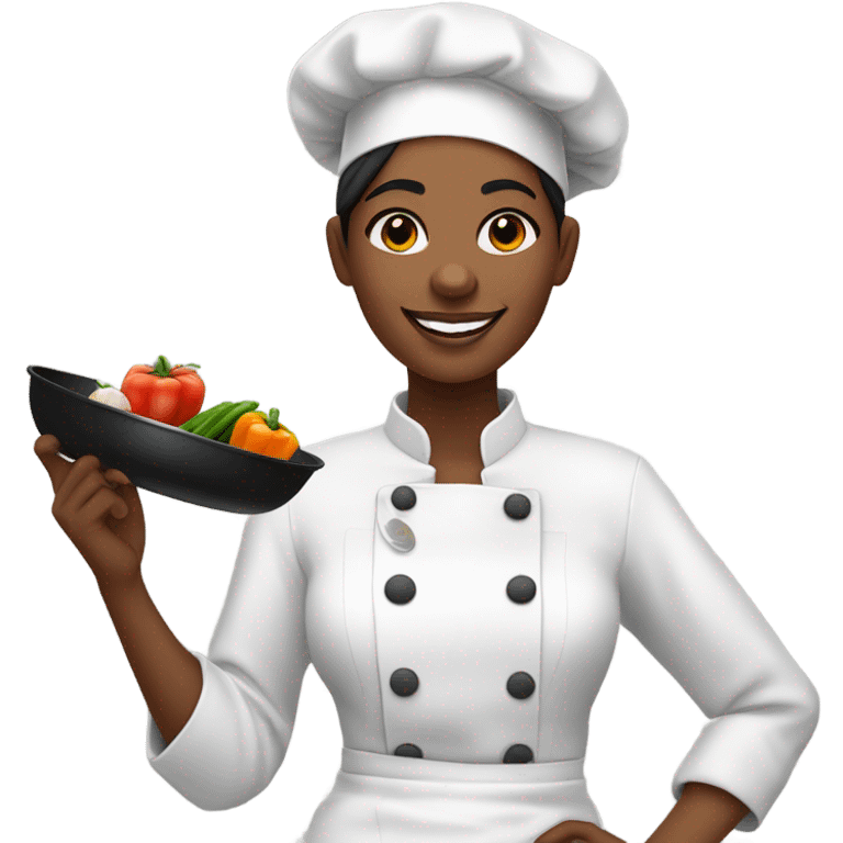 Black woman chef  emoji