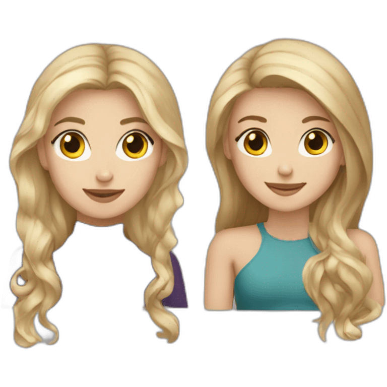 friendgroup of 3 - 2 blondies girls and 1 brown haired girl emoji