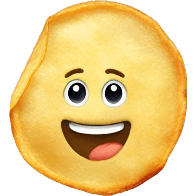 Smiling potato chip emoji