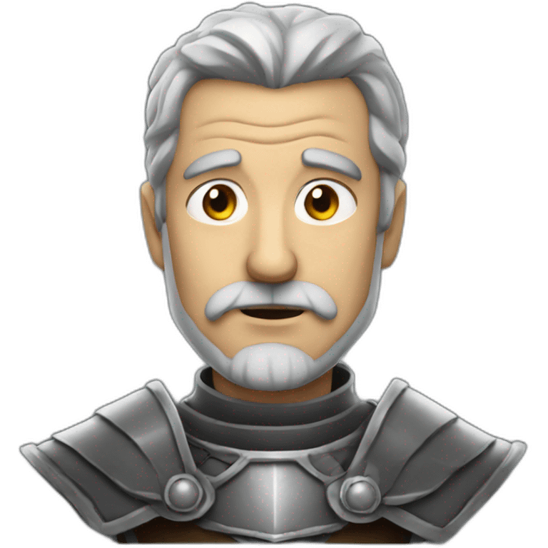 a serious old knight with grey hair emoji