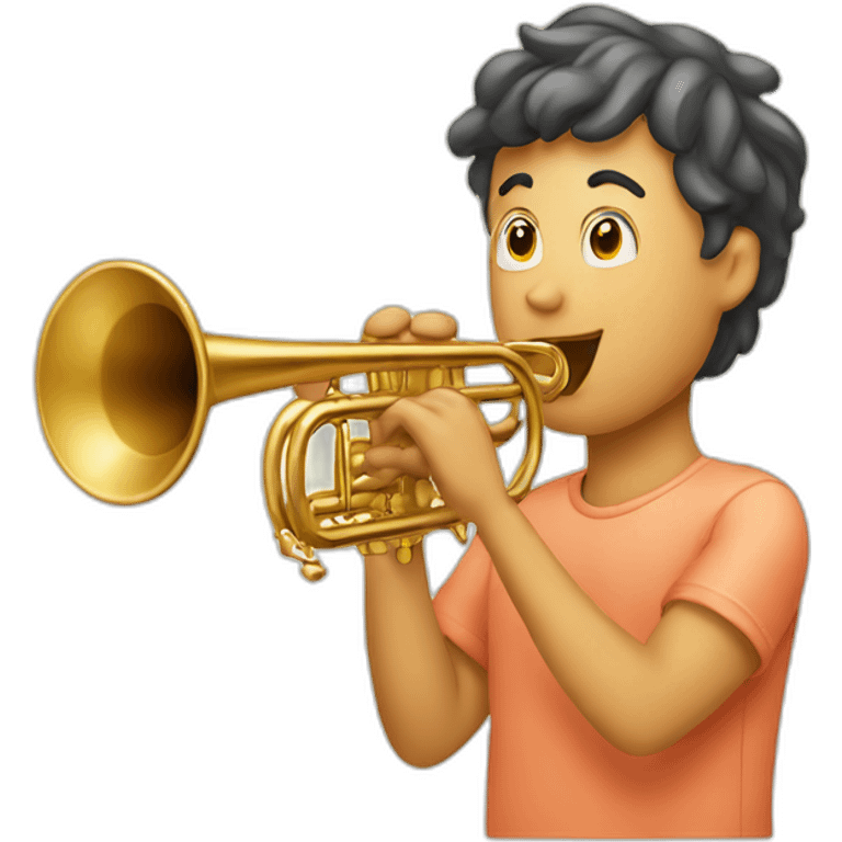 Peach playing trumpet emoji