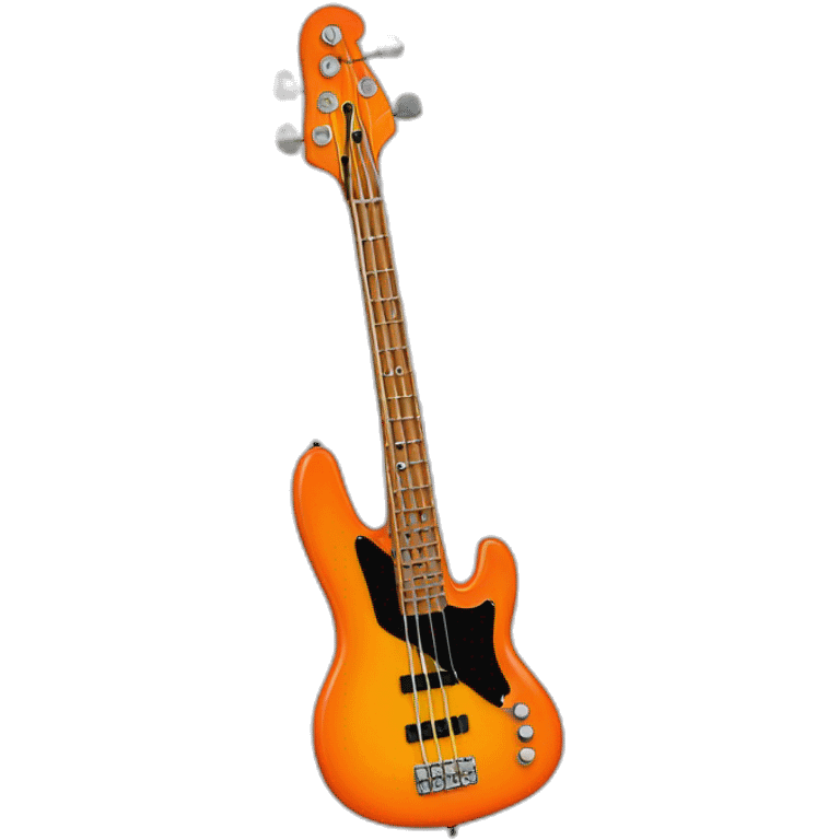 4 string electric bass with an orange body emoji