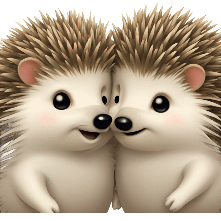 2 hedgehogs kissing emoji