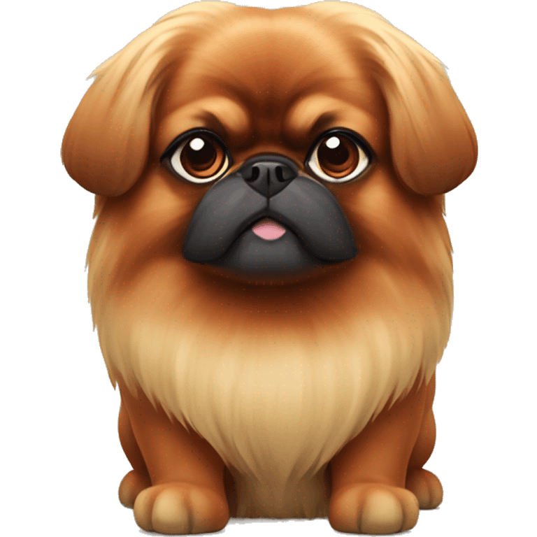 Red Pekingese dog with short ears  emoji