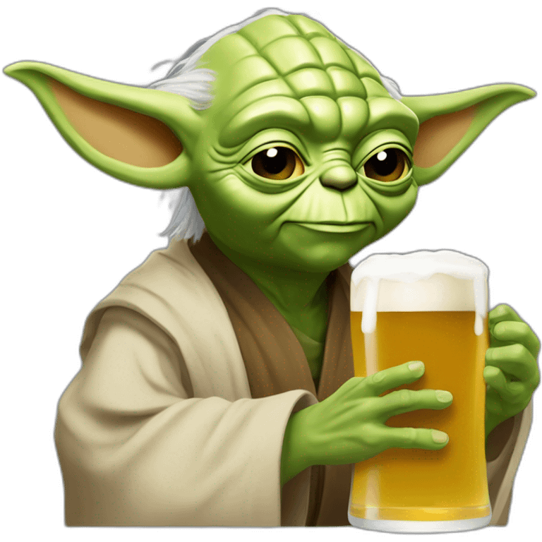 Yoda buvant une bière emoji