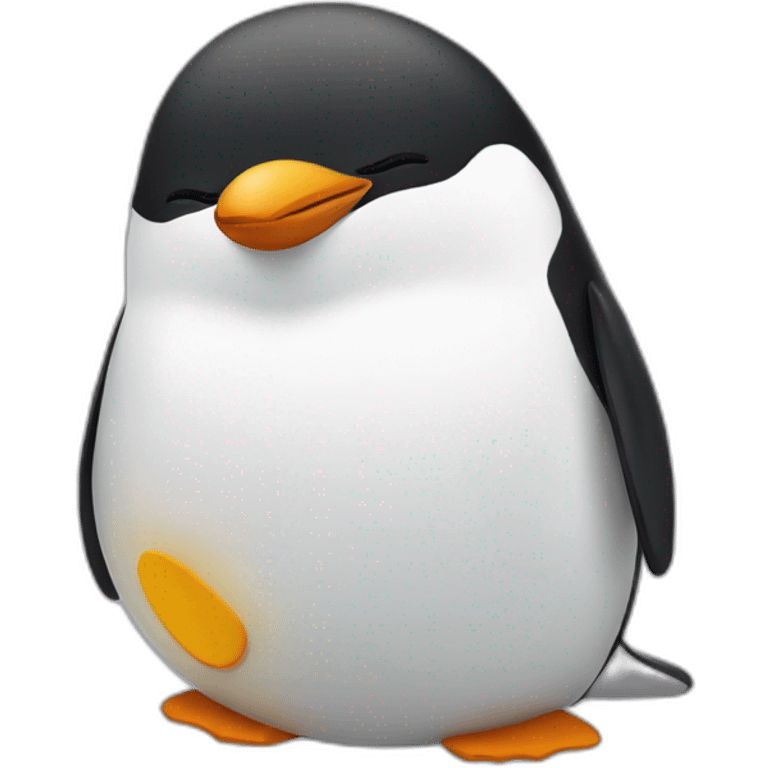 A sleeping penguin emoji