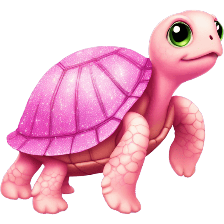 Pink full body turtle with glitter  emoji